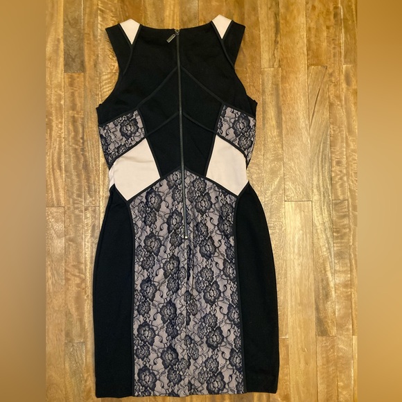 NWT Anthropologie x Maeve black/nude paneled lace bodycon dress, size 10 - Picture 4 of 7